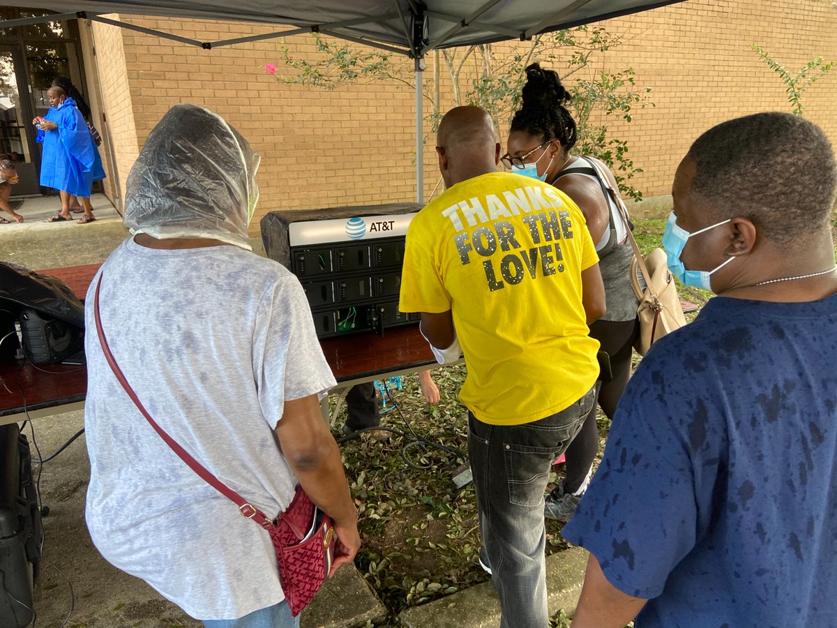 With hundreds of thousands still without power across much of Louisiana, we’ve teamed up with @ATTimpact to set up charging stations for survivors in heavily impacted communities across Southeastern Louisiana. #CommIsAid