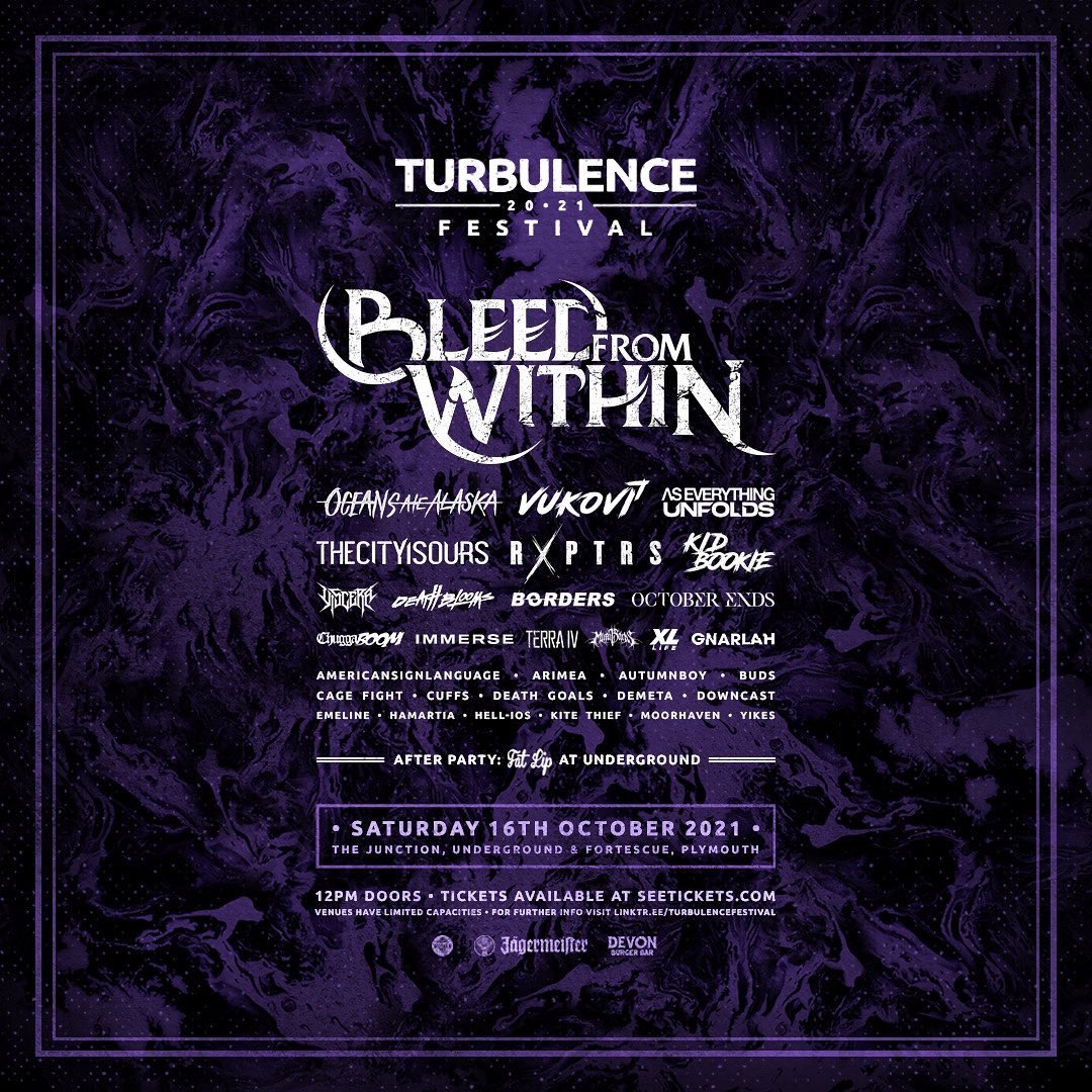 TurbulencePlym's tweet photo. Turbulence Festival is next month!

32 Bands, across 3 venues, in 1 day + after party courtesy of Fat Lip UK 🔥

No clashes at all after 3pm on the MotherBrew &amp; Jägermeister stages! 

🎟: https://t.co/iOlstqdipA
🤘: https://t.co/Dlx4VJRZqS https://t.co/UjSGkID4fB