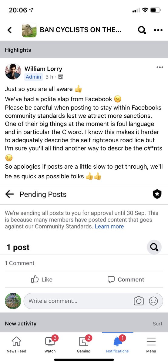 I managed to infiltrate the Facebook group “Ban cyclists on the road”. Been biding my time. The Admin posted this today which I’ve reported as Hate Speech. hopefully my work is done. Please r/t - this group needs to be called out. ⁦⁦<a href="/JeremyVineOn5/">Jeremy Vine & Daytime on 5</a>⁩ ⁦<a href="/MikeyCycling/">CyclingMikey the Unspeakable</a>⁩