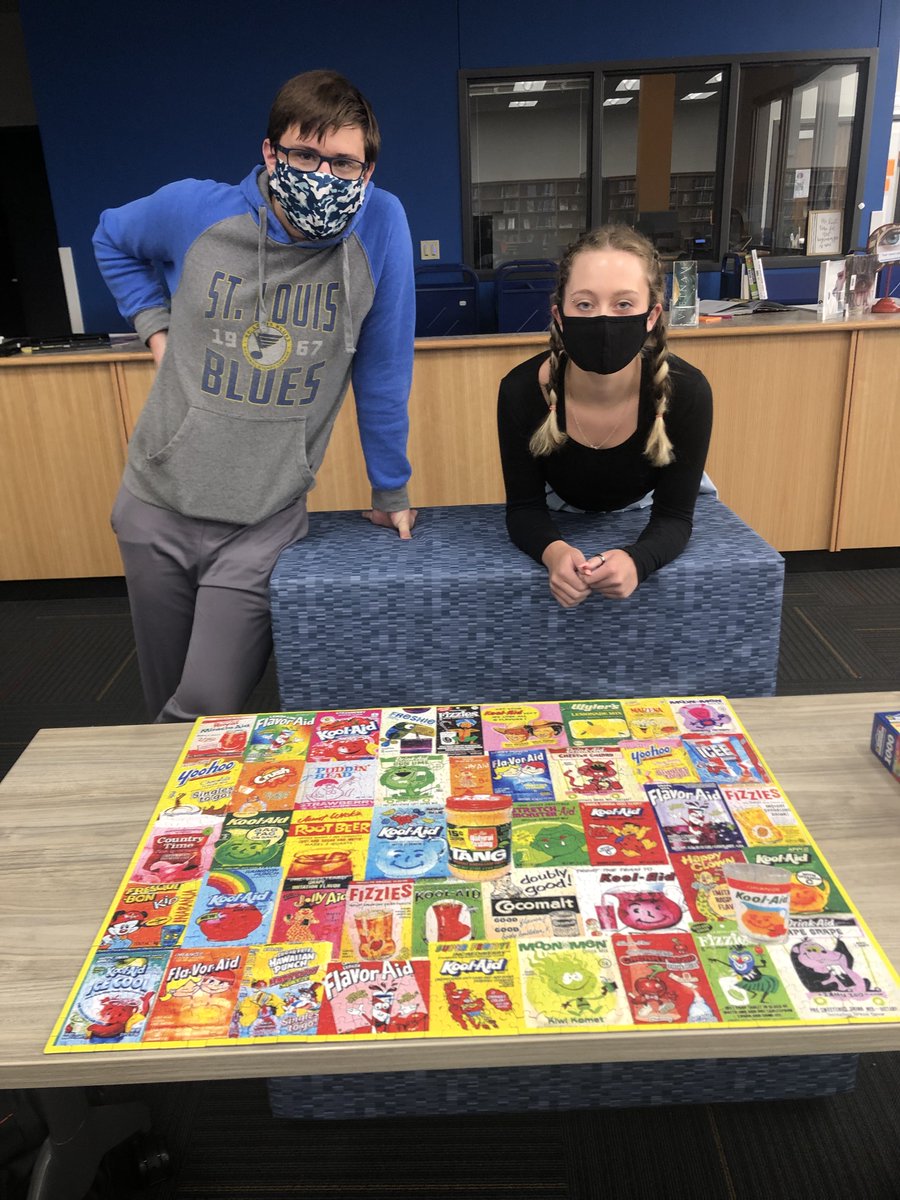 NPGrizzlyLib's tweet photo. Proud puzzle finishers! All of the students worked hard on this one, but these two put in the final pieces. #librarypuzzle #northpointlibrary https://t.co/rmn9W2GL6a