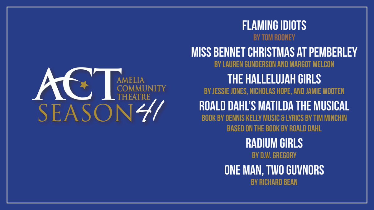 ACTAmelia's tweet photo. We are excited to announce our 41st season! https://t.co/5bOlpPKbx7