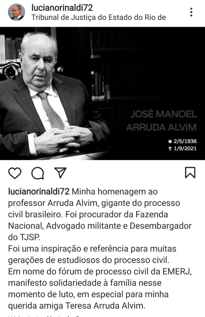 luciano_rinaldi's tweet image. Obrigado professor Arruda Alvim. Descanse em paz.
#processocivil #luto