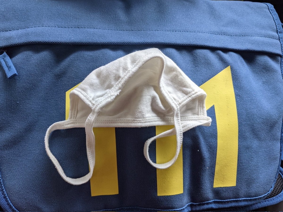 The mask I was given at KSLC for my last flight looks like a pair of panties when wadded-up.

I'm not convinced it's a bad thing.