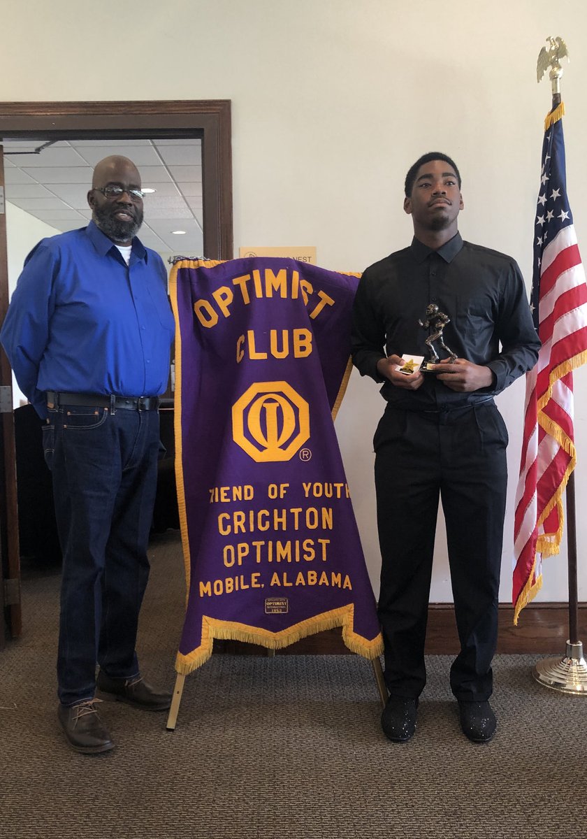 Congratulations to The Crichton Optimist Club Defensive Player of the Week: Nick Simonton of Chickasaw High School. This young fella had 15 tackles including 2 tackles for losses and 1 sack.