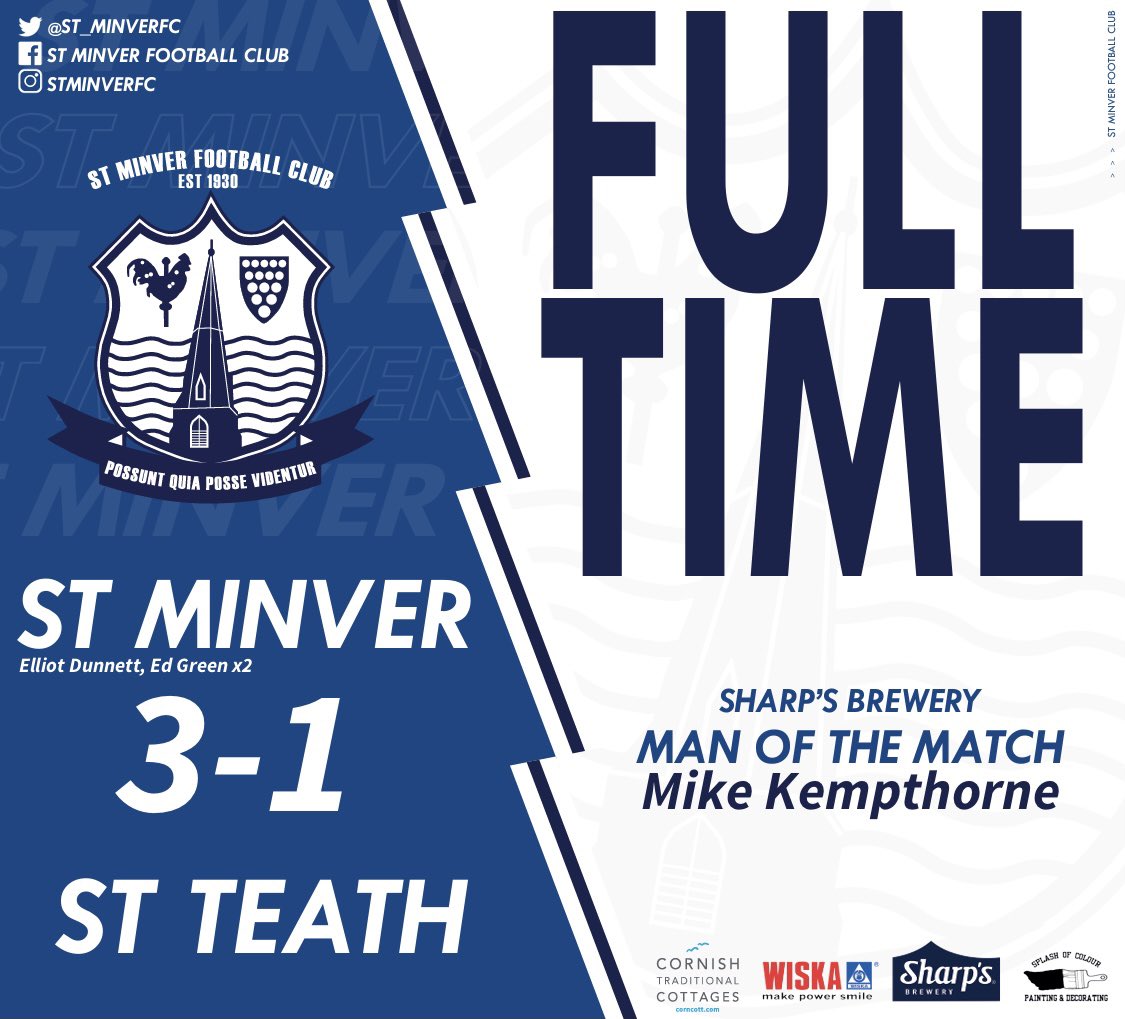 St_MinverFC's tweet photo. 3 wins on the bounce to start the season 🔵⚪️🔵 @swsportsnews @ECPLeague #CornishFootball https://t.co/GCoKSIIuN6