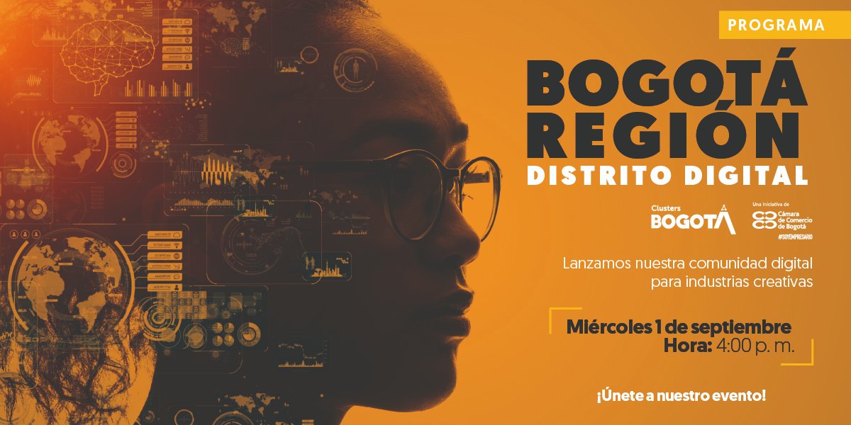 diegofnunez's tweet photo. Acompáñenos en el lanzamiento de Bogotá Región Distrito Digital, comunidad de la @camaracomerbog para impulsar las industrias creativas, culturales y gráficas. #clustericc #clustermusica #clustercomgrafica
🗓️ 1 de septiembre
🕓 4:00 p. m.
Vincúlese en https://t.co/GiS9SCeORB https://t.co/XzU96QEaD7