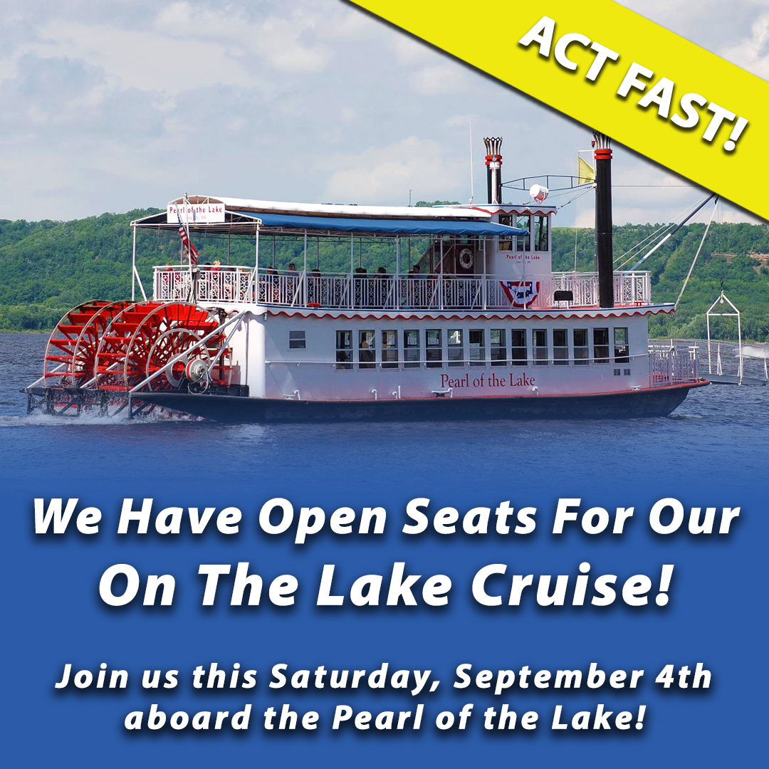 🦅⛴ CRUISE SEATS ARE AVAILABLE! ACT NOW! ⛴🦅
Our cruise this Saturday, Sept. 4th has last-minute seats available! Enjoy a late summer cruise on beautiful Lake Pepin. View Bald Eagles and MORE! Act fast - seats will fill quickly! REGISTER: bit.ly/351Febp 🦅😍👍#OnlyinMN