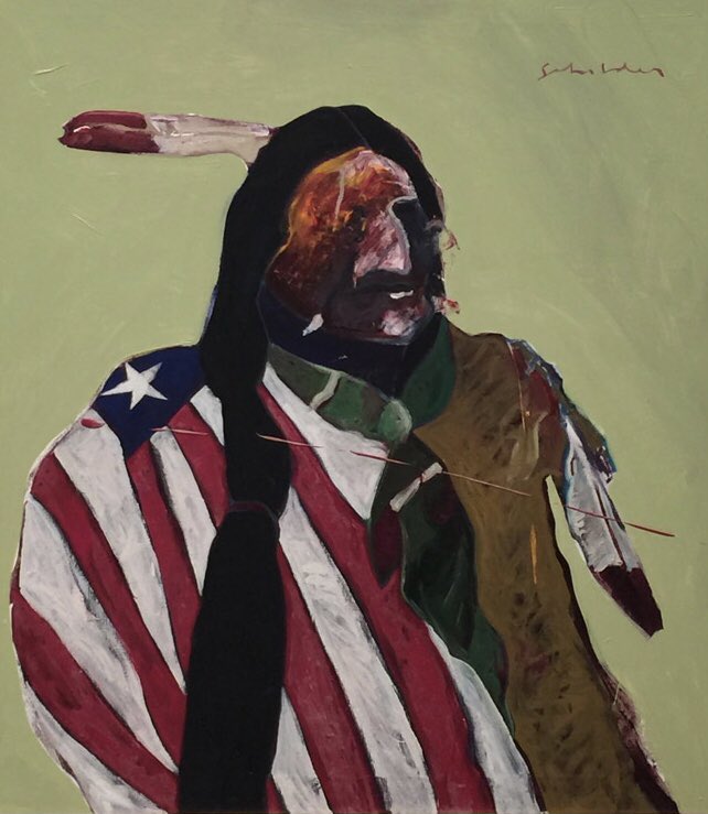 “American Portrait” Fritz Scholder #phoenixartist #nativeamericanartist #oilpainting #phoenixartmuseum