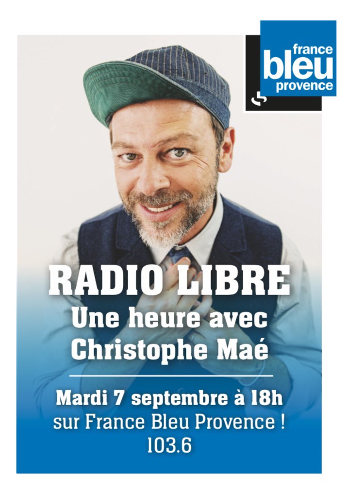 #christophemae #francebleuprovence Christophe Maé - le 7 septembre sur France Bleu Provence ! Inscrivez-vous sur francebleu.fr et vous aurez peut-être la chance de le rencontrer ! (Crédit photo/Luca Conter)