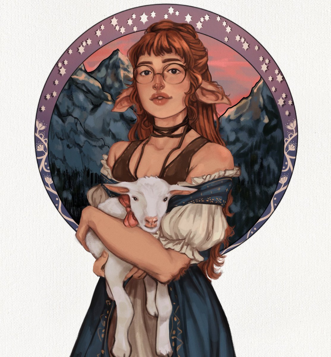 gildedruin's tweet image. Oh hello #VisibleNonbinary ! I’m Jax! I draw sapphics adoring each other, and LOADS of dnd ocs ✨🌷