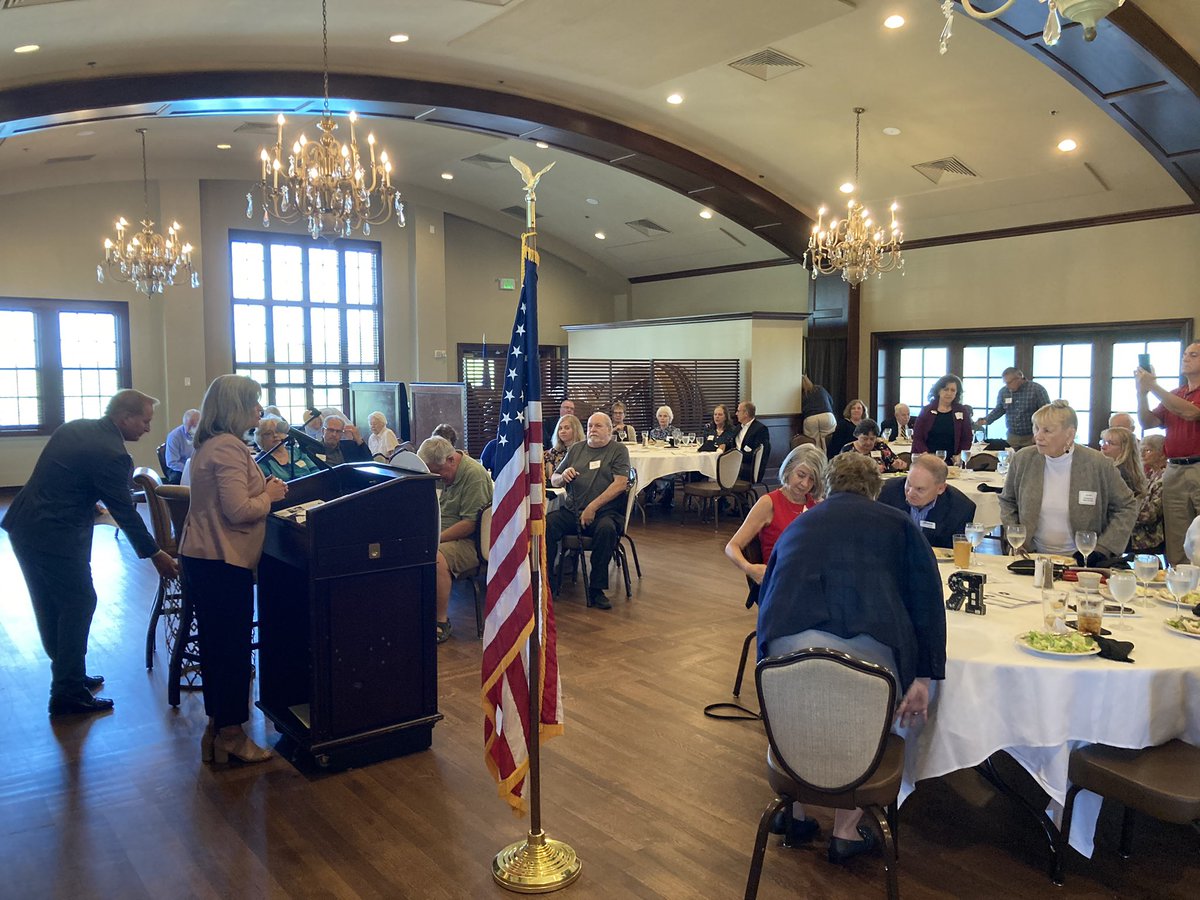 joniernst's tweet photo. Enjoyed today’s luncheon and Q&amp;A with the @LinnEagles in Cedar Rapids! 🦅🇺🇸 

Great to be joined by @PateForIowa for our discussion. Thanks for having me! #KeepIowaRed https://t.co/j3aHTW2Aw6