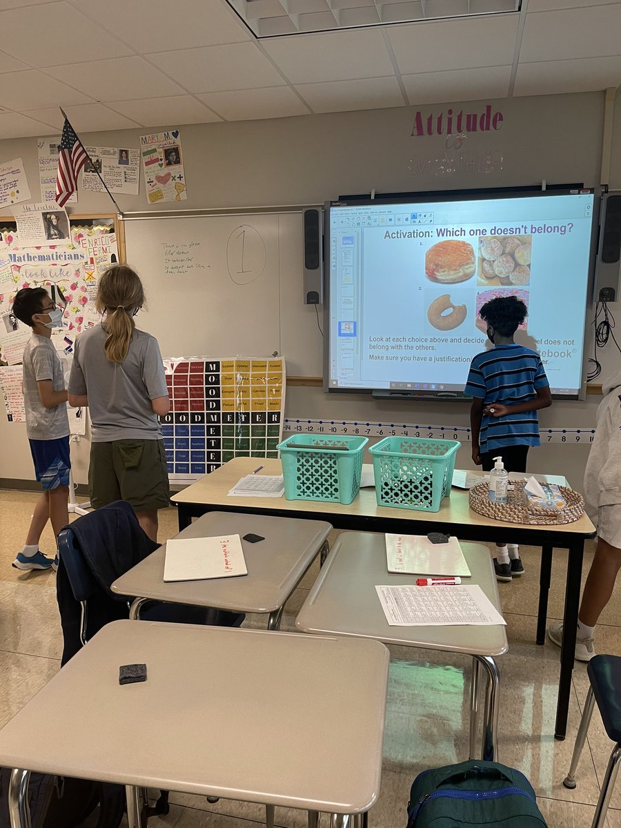 MsMathStevens's tweet image. So amazing have all the kiddos in ONE PLACE! Started with #WODB and moved to Four Fours. Student’s reflection on the class activities were my favorite part ❤️ #teamworkmakesthedreamwork #WeAre7B