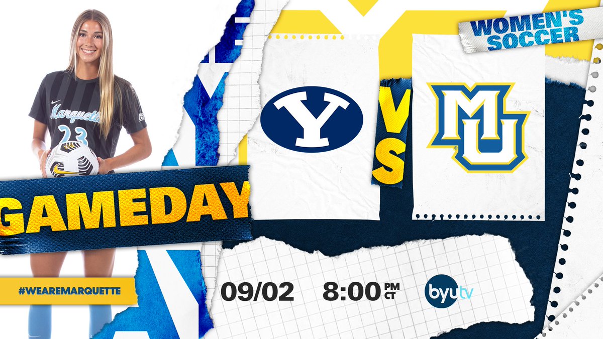 MarquetteWSOC's tweet photo. Marquette opens a two-match road swing Thursday night at BYU. Good luck to @pelaez_frank and the team in Utah!

📄 https://t.co/F96WzTBgDJ
🎥 https://t.co/RspKSsqgqN
📊 https://t.co/QgmEqYxu8i https://t.co/NajplVvJcm