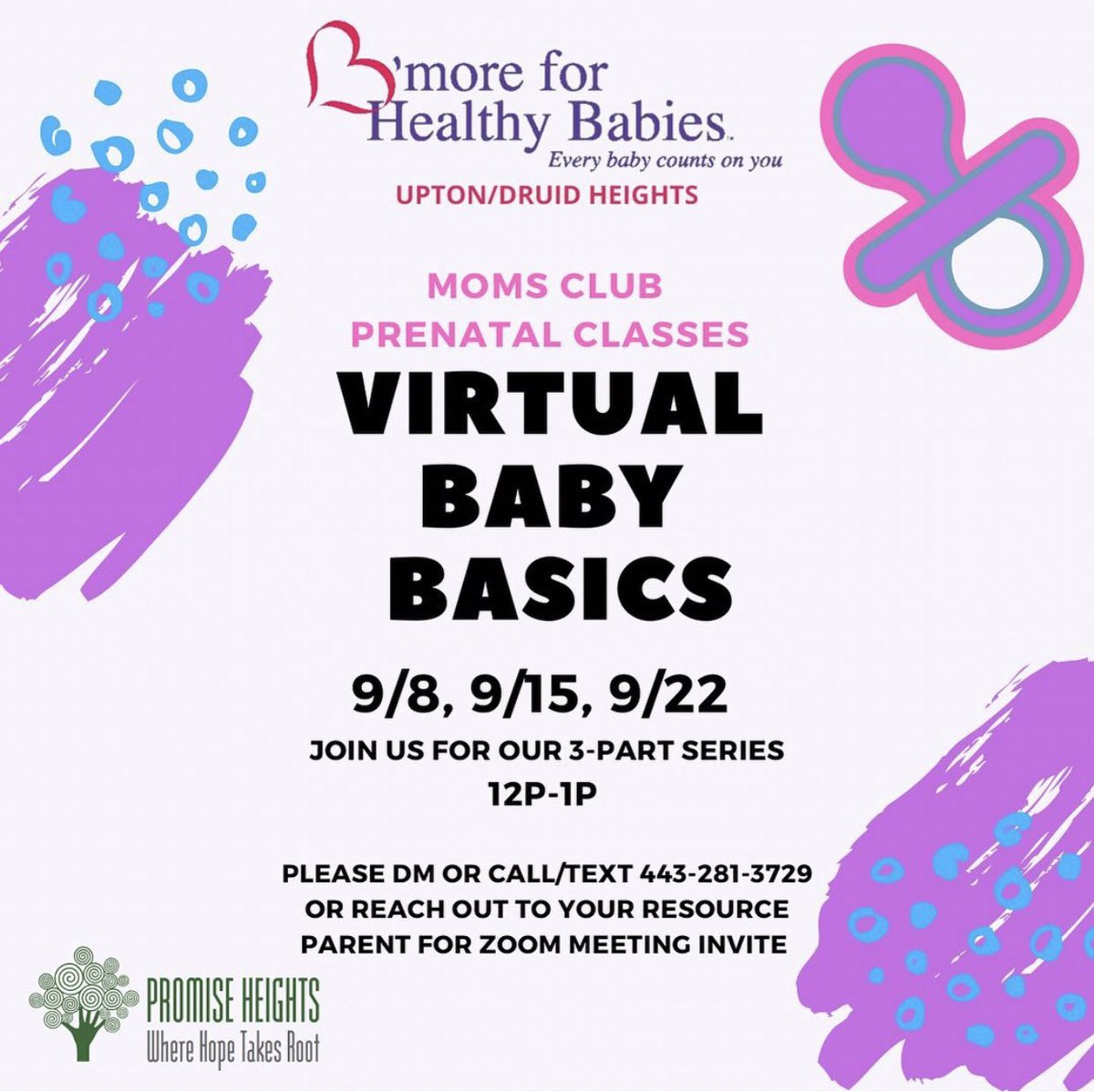 promiseheights's tweet image. Calling all #expectantfamilies — @HealthyBabiesPH has successfully transformed Black maternal &amp;amp; baby health in Baltimore by offering essential family supports &amp;amp; services. Please #savethedate for these #free #virtual gatherings. #sharethispost #jointhefun #blackmaternalhealth