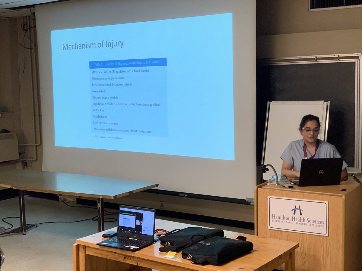 One of our star chief residents Dr Aneet Mann presenting at Trauma CQI rounds. Great discussion to help ensure optimal outcomes for patients