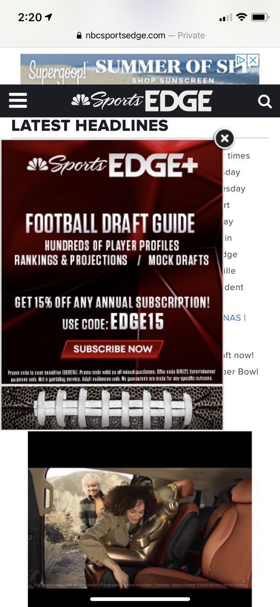 I'm sure @NBCSEdgeFB is buried under these ads somewhere...