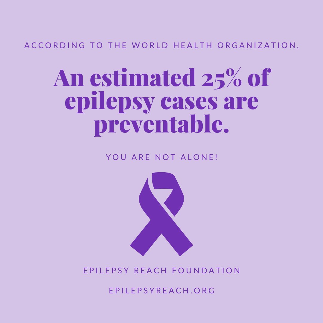 EpilepsyReach's tweet photo. According to the World Health Organization, an estimated 25% of epilepsy cases are preventable.
#epilepsyreach #epilepsyreachfoundation #epilepsyawareness #epilepsystrong #epilepsy #epilepsywarrior #EpilepsyFact https://t.co/Fp8F4IvhHR