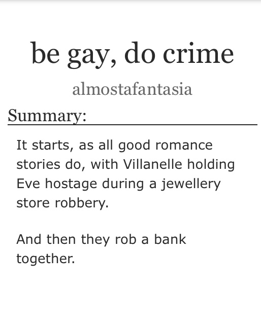 almostafantasia's tweet photo. the gays are plotting something illegal...

villaneve bank heist au - chapter two “the best in the business”

https://t.co/41NB1G0bFB https://t.co/REB6DO5PNZ
