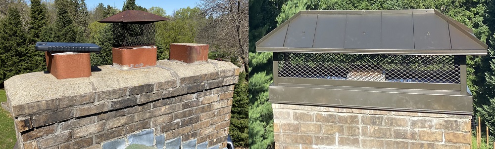 Another before and after from one of our business partners.  The customer has a ChimGuard Outside Mount Chimney Cap that will last forever in our harsh Minnesota weather and has great Curb Appeal.
#chimguard #sotametalfab #ultimatechimneyprotection  #outsidemountcap https://t.co/pfua5iDHYu