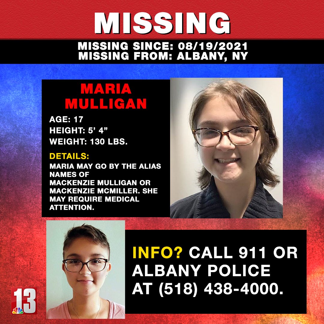 WNYT's tweet image. ⚠️ MISSING FROM ALBANY: YOUR RT could be THE one that brings her home!