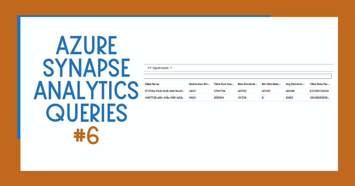 david_alzamendi's tweet photo. Learn how to monitor the data skew in your Azure Synapse Analytics SQL Pool with this recent post!
https://t.co/DWYWxTnV4n
#AzureSynapseAnalytics #Azure #Microsoft #TechTalkCorner #MVPBuzz #Technology #SQL https://t.co/x9YT0Njynq