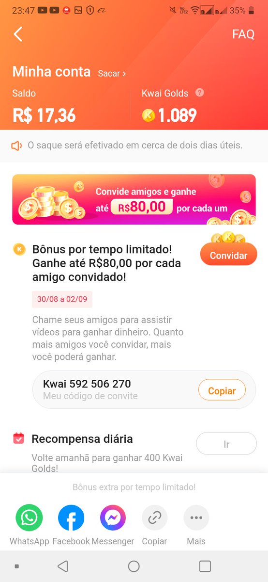 Me ajuda colocando meu código de Kwai por favor 🙏🙏 s.kwai.app/s/UdQoWgSF