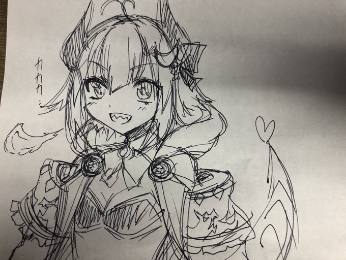 仕事が暇なんで、落書きで新しく作る皮の予定であるドラゴン🐉娘ちゃんを描いてた
ギザ歯は可愛い 