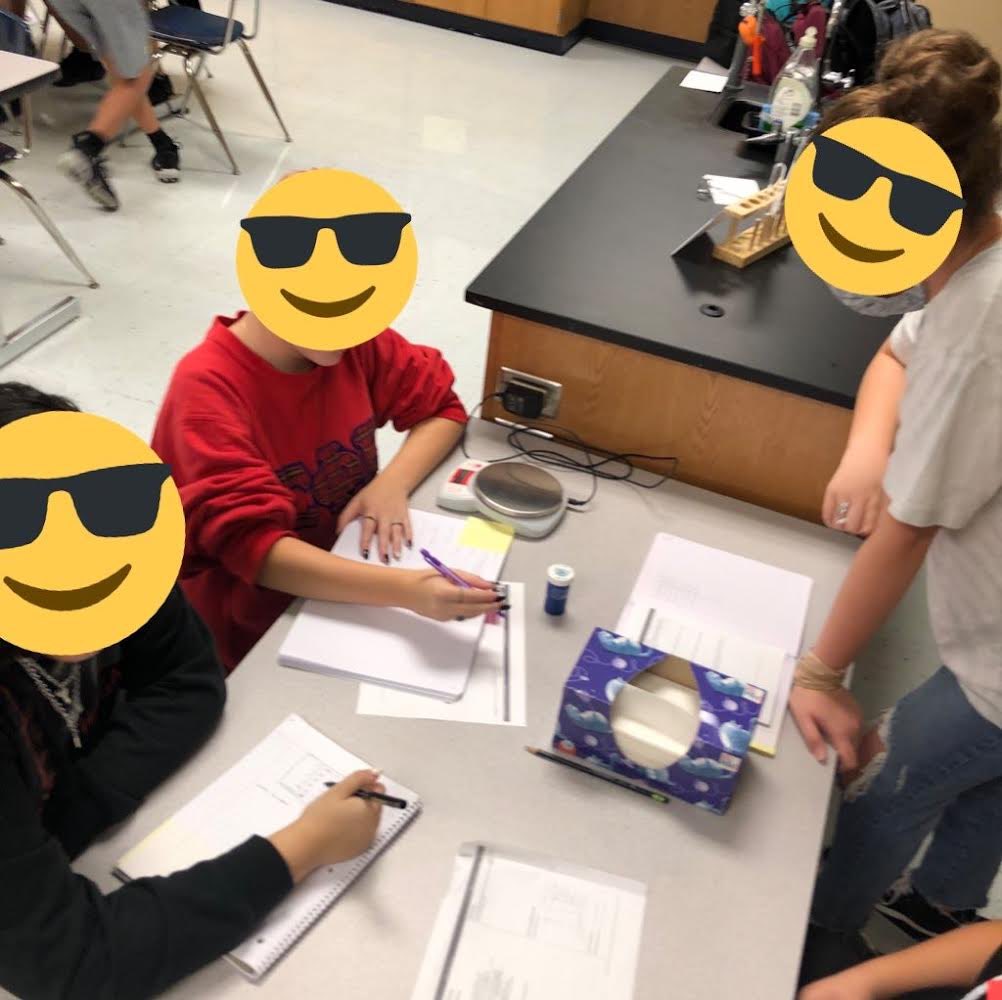 IndianSpringsMS's tweet photo. What a Conundrum! The washer counter broke. Too many washers to count, not enough time. A big “Thanks” to these 8th Honor Biology students for determining an indirect method to save the washer company Well done!#KISD_Science #EaglePride https://t.co/nDJxyl1vHw