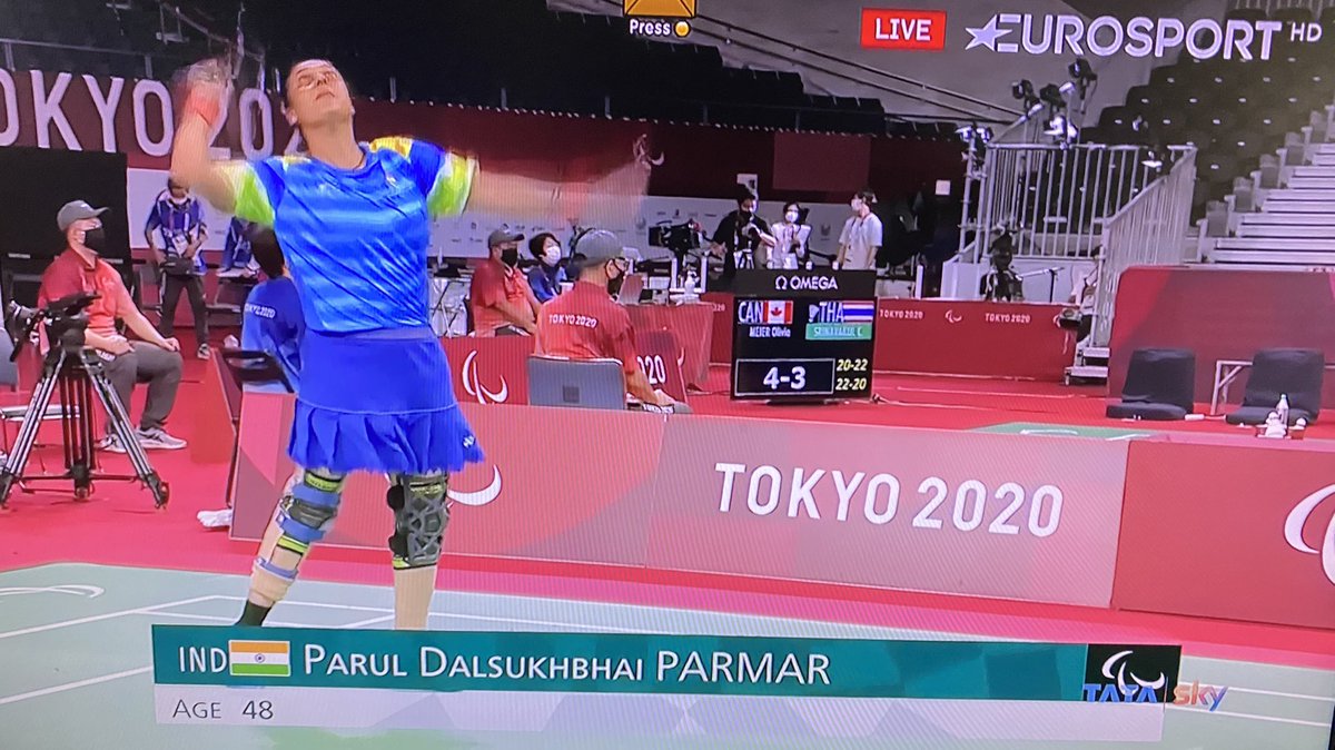 neerajkjha's tweet photo. Watch #parulparmar badminton match against China’s Cheng Hefang on @EurosportIN LIVE NOW.
@Media_SAI @ParalympicIndia @GENERAL_DILAWAR @smitaparikh2 @TMurgunde #cheers4india #paralympics https://t.co/tqXPTkd33I