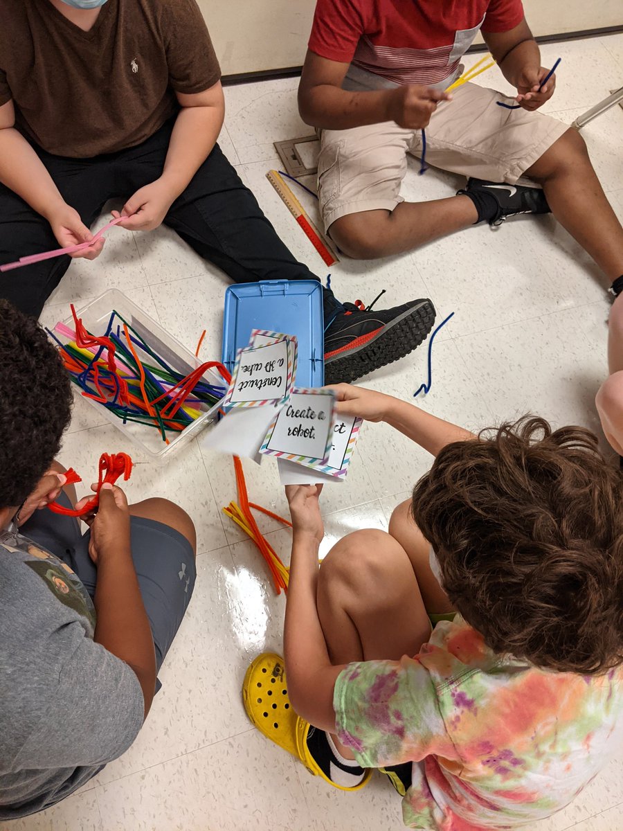 MrsRevalski_5th's tweet photo. STEM bins are a hit as morning work! A perfect way for kiddos to have a soft start to the day before morning meeting. They experiment with all types of manipulatives and choose a project from a set of task cards. Everyone was super engaged 👍🏼 https://t.co/g7y0u9QuQ1