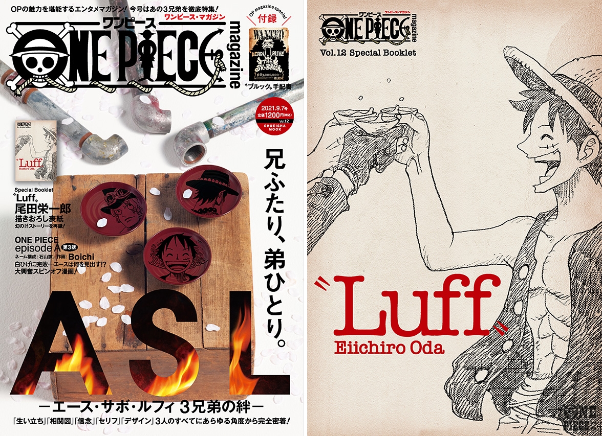 One Piece Com ワンピース One Piece Magazine Vol 12 本日9月2日 木 発売 Asl エース サボ ルフィ 3兄弟の絆 特集 表紙はaslを実写で再現 特製ブックレットは尾田栄一郎描きおろし表紙 幻のifストーリー Luff を収録した豪華永久保存版