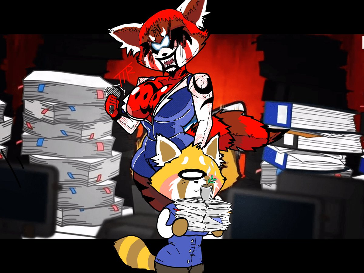 ArtsKojo's tweet photo. (18+) #aggretsuko joins Tthrandom universe with an even bigger expression of her love of #Deathmetal #redhighlights #rockgirls #retsuko #haida #fenneco #bigboobedgirls #thiccanimegirls #netflixshows #animeoppai #redpanda https://t.co/NsAh20bf1g