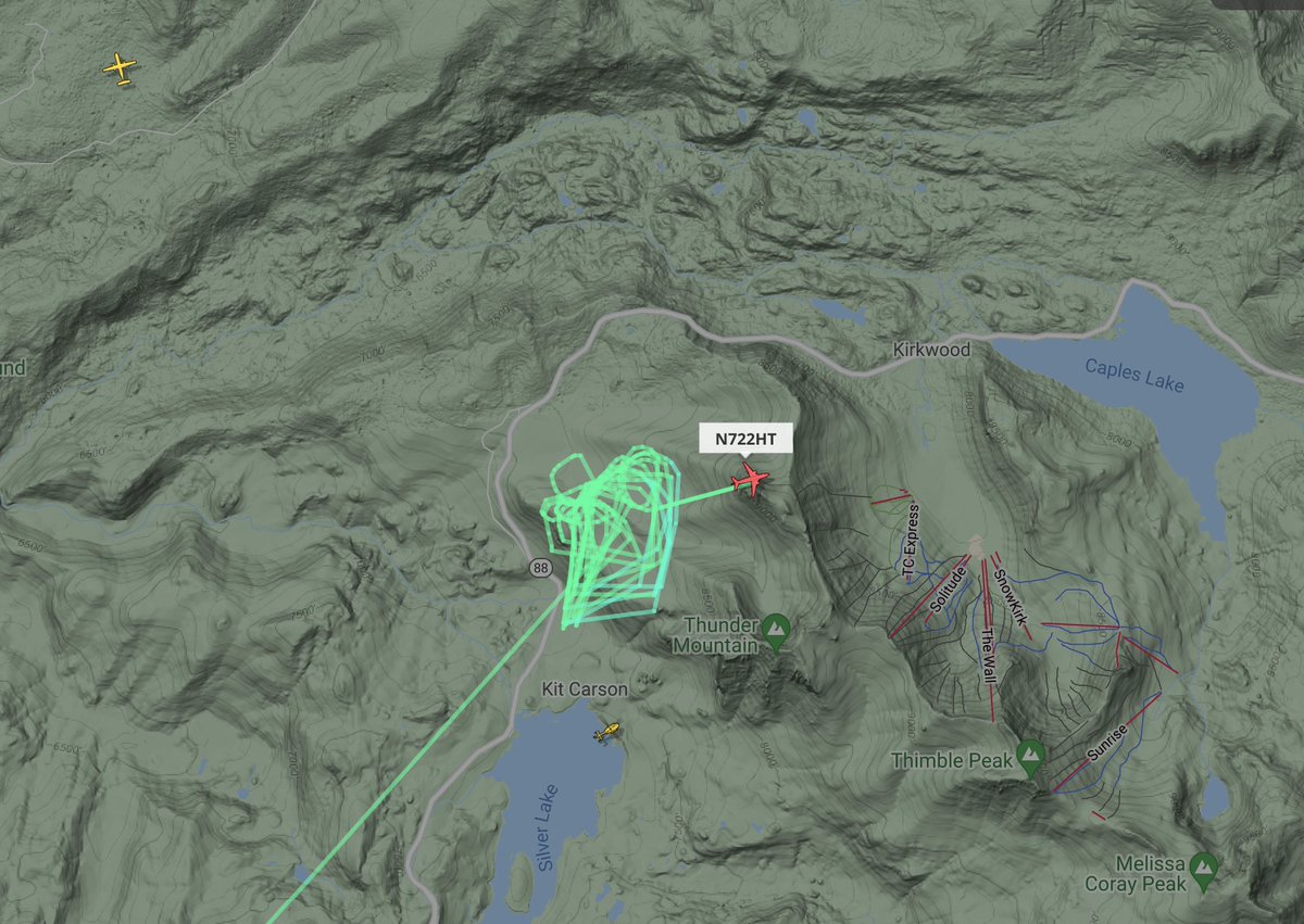 AllenRaulet's tweet photo. @jerichoisland It looks like a plane but its a tanker copter. His callsign #N722HT has been at it all day every day since the beginning. #caldorefire https://t.co/mNeyZJCE4W