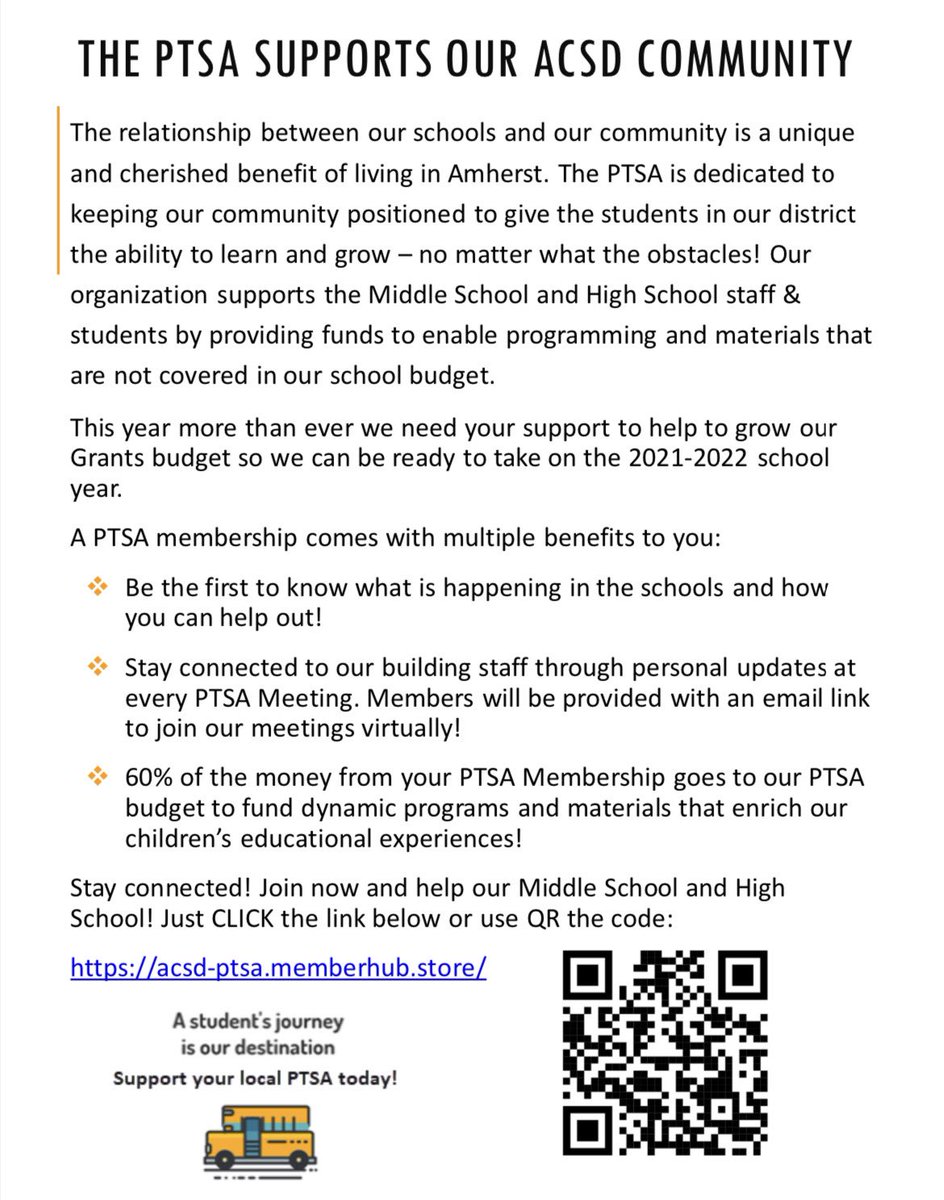 The PTSA will hold our General meetings on the following Wed. throughout the 2021/2022 school year.  All meetings will start at 7pm on the following dates: 
Sept. 22, 2021
Oct. 13, 2021
Nov. 17, 2021
January 12, 2022
February 9, 2022
March 9, 2022
April 6, 2022
May 18, 2022