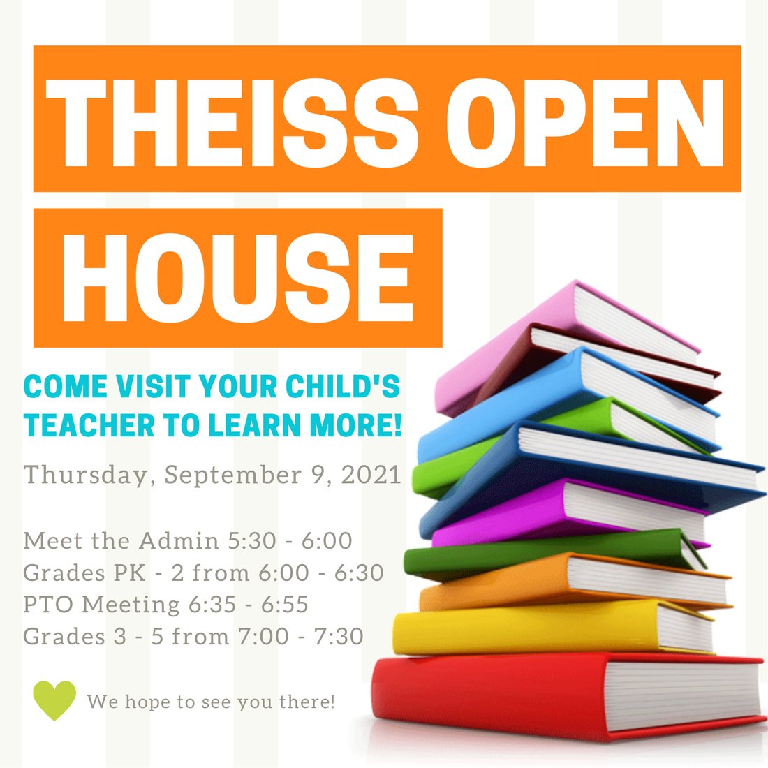 We hope to see our <a href="/TheissKISD/">Theiss Elementary</a> families at Fall Open House! <a href="/KleinISD/">Klein ISD</a>