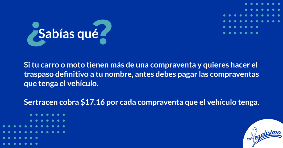 Legalisimo_Sv's tweet photo. En Legalísimo te asesoramos con todos los trámites de tu vehículo o moto, sin importar lo complicados que parezcan, te asesoramos y te ayudamos a resolver tu situación.
Envíanos un mensaje o escríbenos al 6065-7308���
#Traspaso #Compra #Venta #Vehículo #Carro #Moto #Refrenda https://t.co/nR2Eg160Od