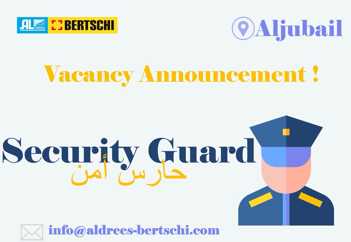 aldreesbertjub's tweet photo. #jubail #SecurityGuard #Jobs #hiring #SaudiArabia #JobSeekersSA #الجبيل_الصناعية #حارس #حارس_أمن #الدمام_الخبر #وظائف_شاغرة #وظائف #وظيفة #وظائف_الجبيل #وظائف_السعودية #وظائف_الشرقيه https://t.co/Xivsk1CDg8