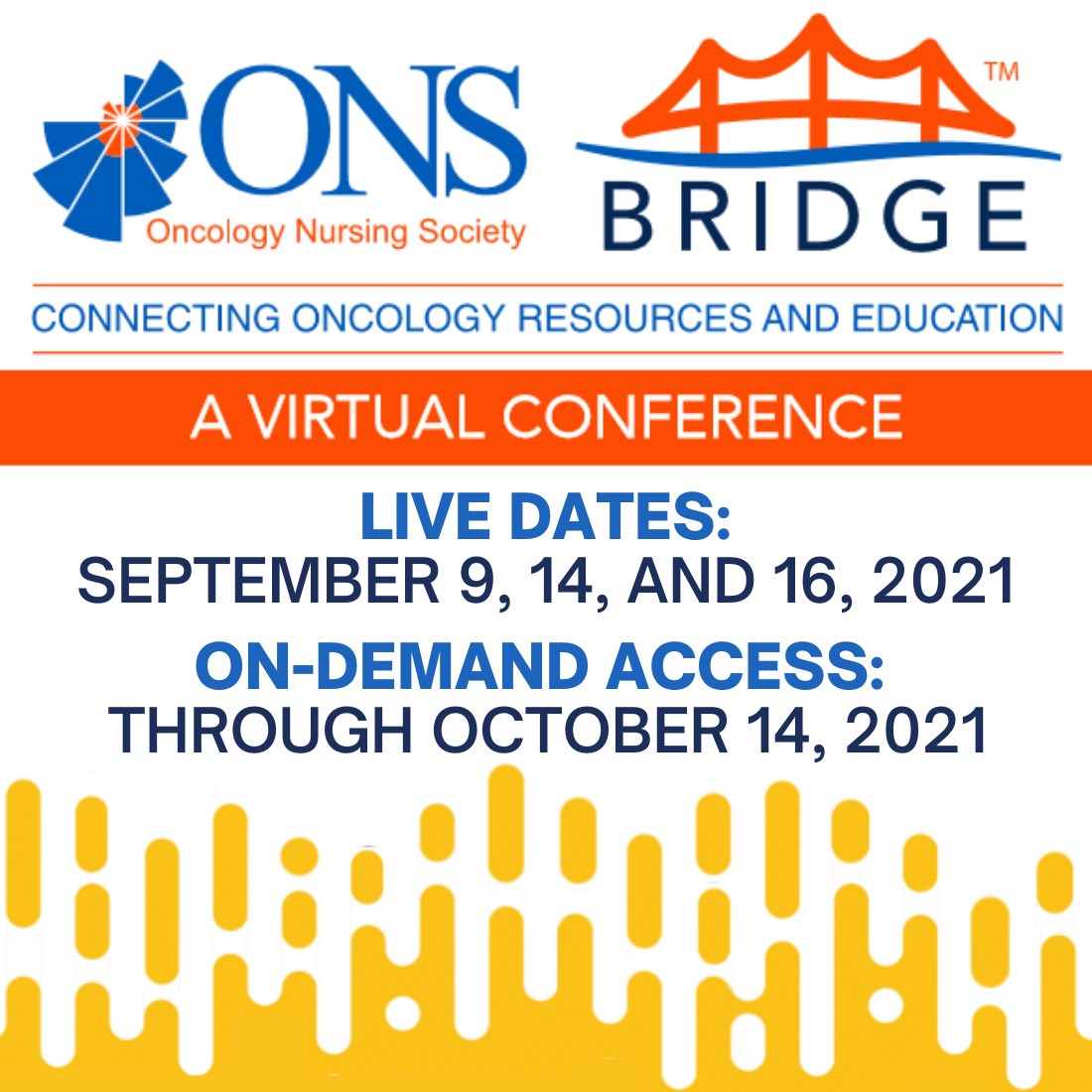 ONSLeFebvreKris's tweet photo. Check out the great sessions planned for #onsbridge, where you can earn up to 24 contact hours of NCPD! https://t.co/4wSzbh9ATQ @oncologynursing https://t.co/kdXIuOmUEi