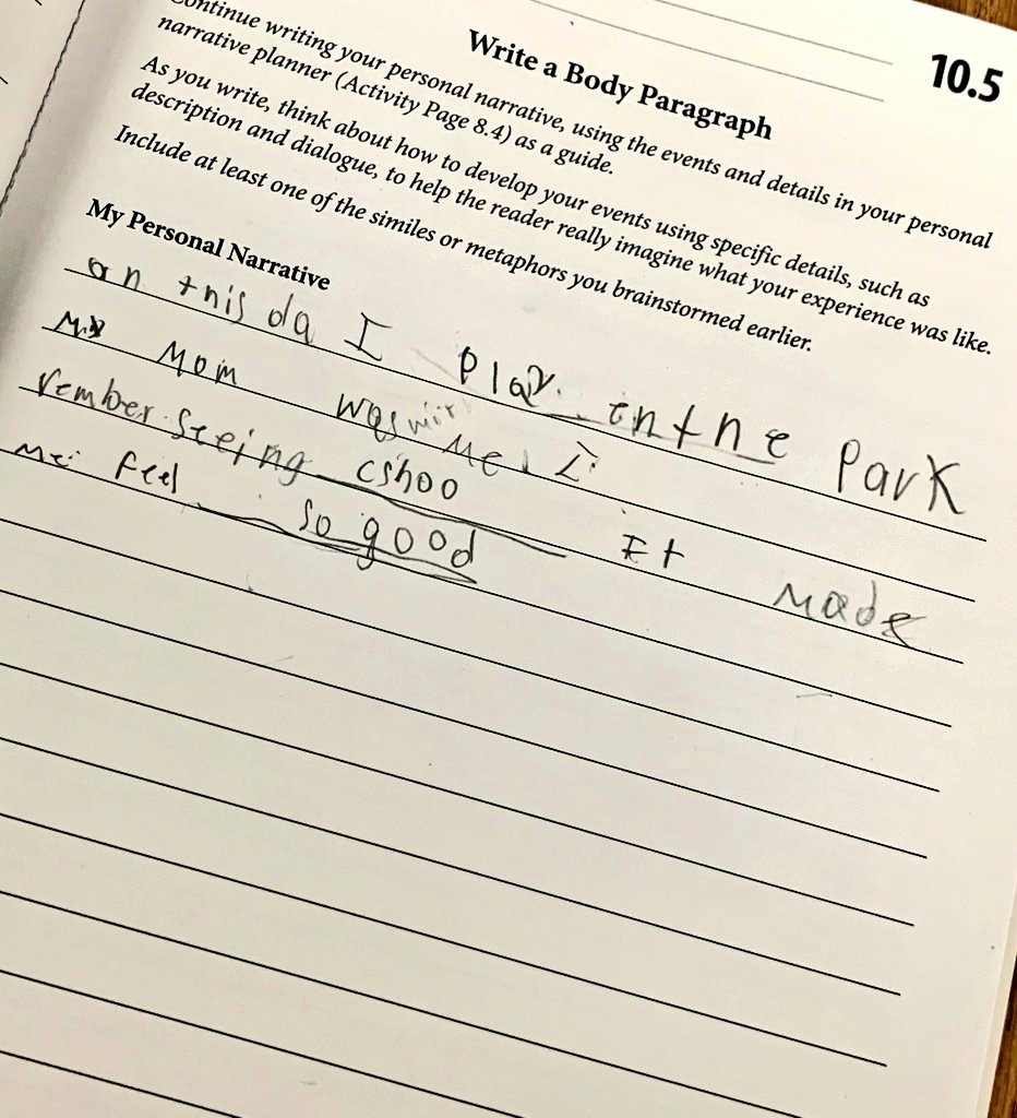 emytomita's tweet photo. @amplify Grade 4 #PersonalNarrative This is the power of #sentenceframe & #mentortext. Newcomers were able to write their body paragraph - year 1&2 in the country. Proud of @MsGarcia_1 @BlackES_AISD #distancecoaching #sharingresources #scaffolding #ELsCan https://t.co/gvQyEOVqKp
