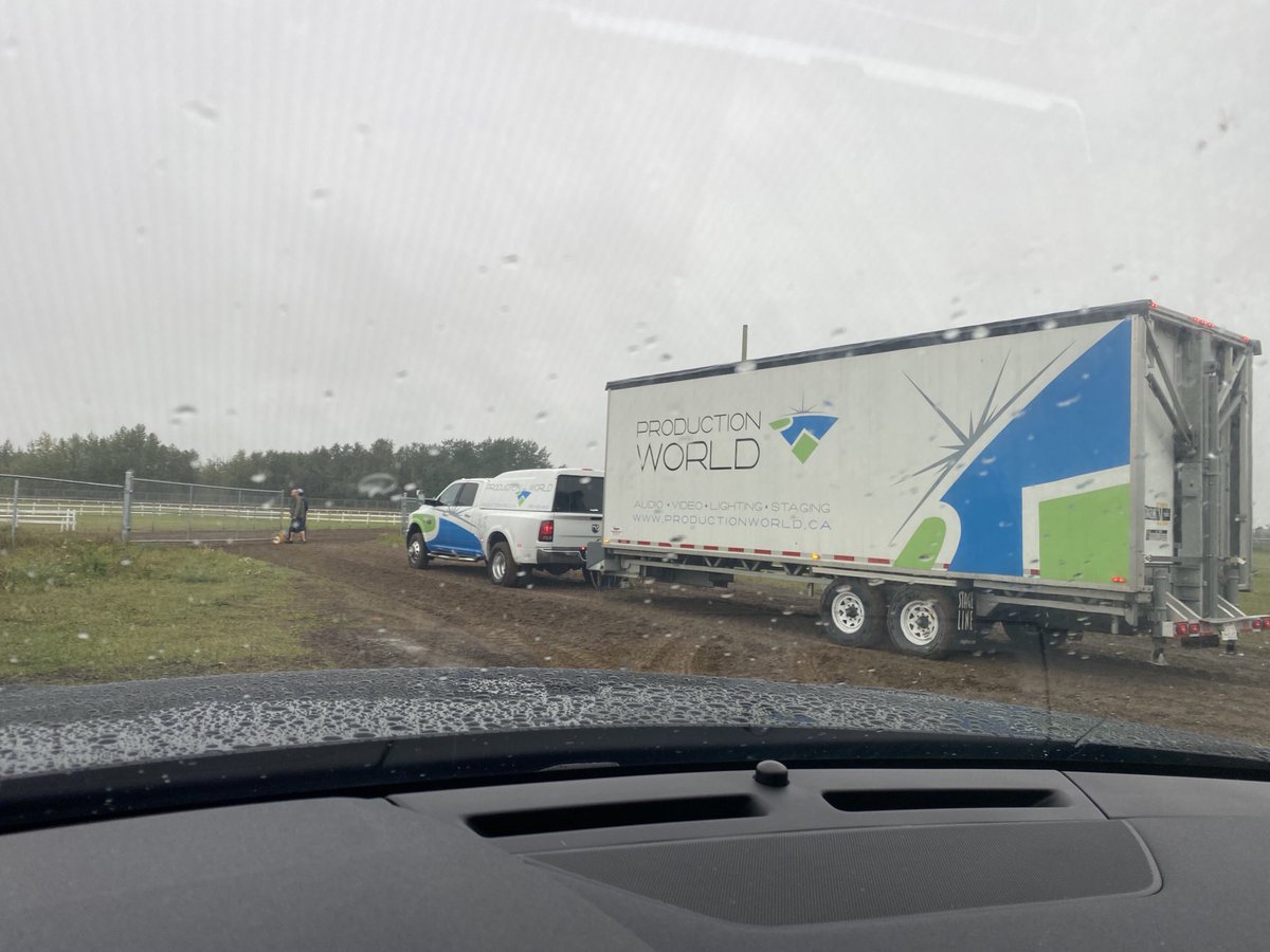 JonBeckett2's tweet photo. Cold and wet day to be setting up the @productionworld stage
But it’s going to be a glorious weekend!
#SeptemberLong https://t.co/JlJi0s7vdB