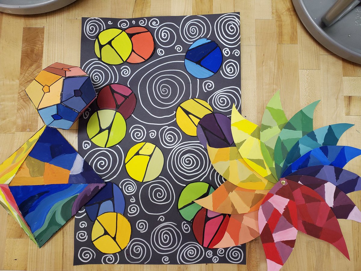 MelanieMitera's tweet photo. Some great looking radial color wheels and some that are way outside the circle - nice work from foundations students @m_south_hs #proud2bmps https://t.co/p1uD6maQIo