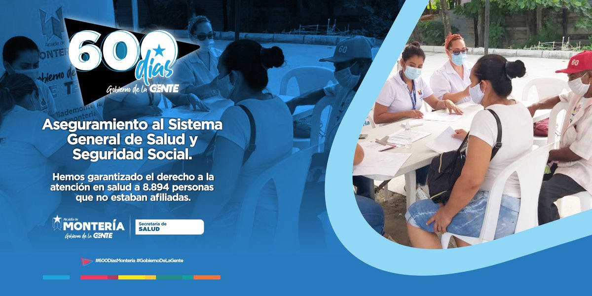 monterialcaldia's tweet photo. #DeInterés| Cumpliendo con el deber de garantizar el derecho de atención en salud, afiliamos a 8.894 personas que no estaban en el Sistema de Seguridad Social.
@caordosgoitia
#600DíasMontería #GobiernoDeLaGente https://t.co/9IY1S20sNi