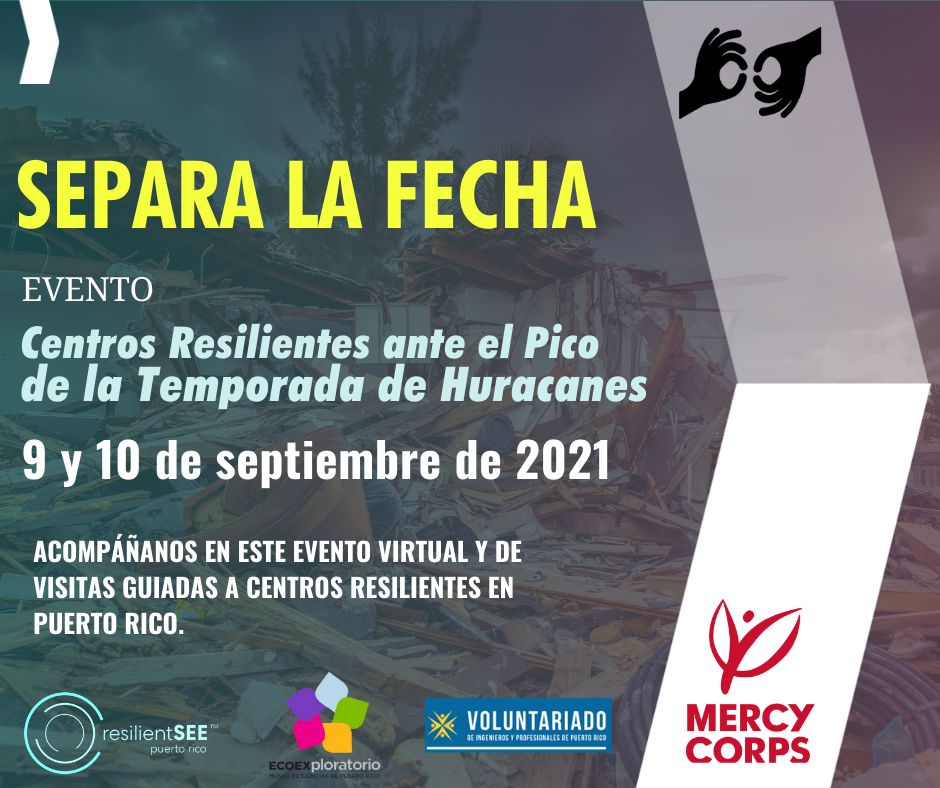 ResilientSEE_PR's tweet photo. La temporada de hurracanes está aquí. Únete para participar en una sesión informativa sobre Centros Vomunitarios Resilientes! / Hurricane season is here. Join us for an informative session on Resilient Community Centers! https://t.co/BK06Hxj5nc