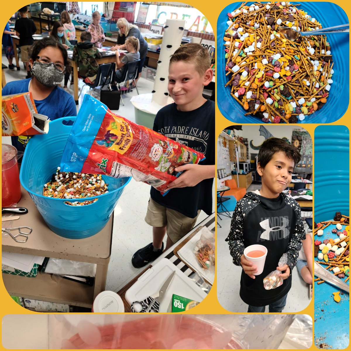 Kimwhite1986's tweet photo. Mixture and solution edible science was yummy today @WFISDschools Cunningham Elementary https://t.co/hFyQiYGneY