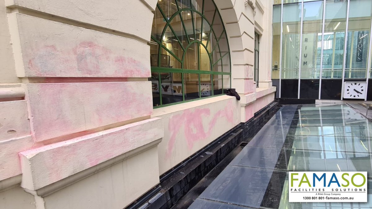 FAMASO5's tweet image. Graffiti Removal.

We aim to keep our client properties free of graffiti &amp;amp; quickly and safely restore surfaces to their intended beauty.

#famaso #FAMASOFacilitiesSoultions #Servicefarm #Specialisedcleaning #PeriodicalCleaning #Commercialcleaning #Facadecleaning #graffiti