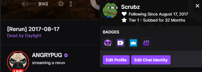 ScrubzRs's tweet photo. @ANGRYPUG @temaculim The day of the VOD happens to be the day i followed you lol. Must have seen this stream live 4 years ago https://t.co/9bR3sZTqL6