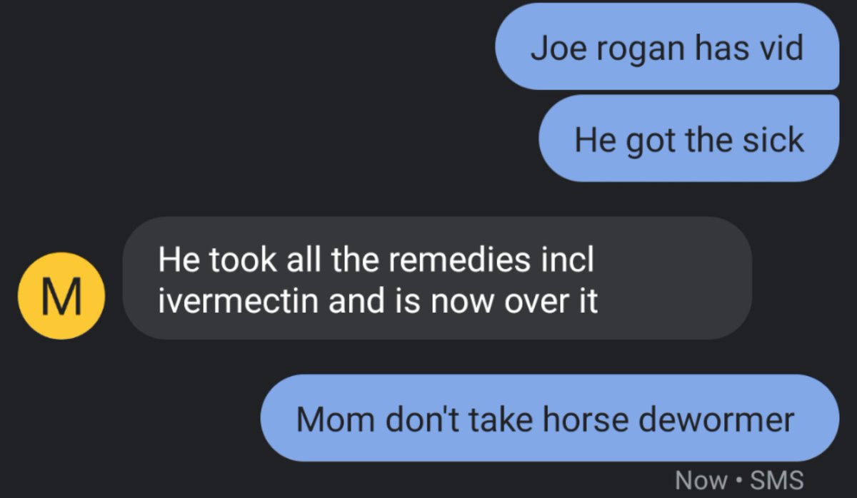 GhoulSecurity's tweet photo. My mom rather get horse dewormer than a vaccine because some bald crackhead said so. https://t.co/QiiN5WFGH6