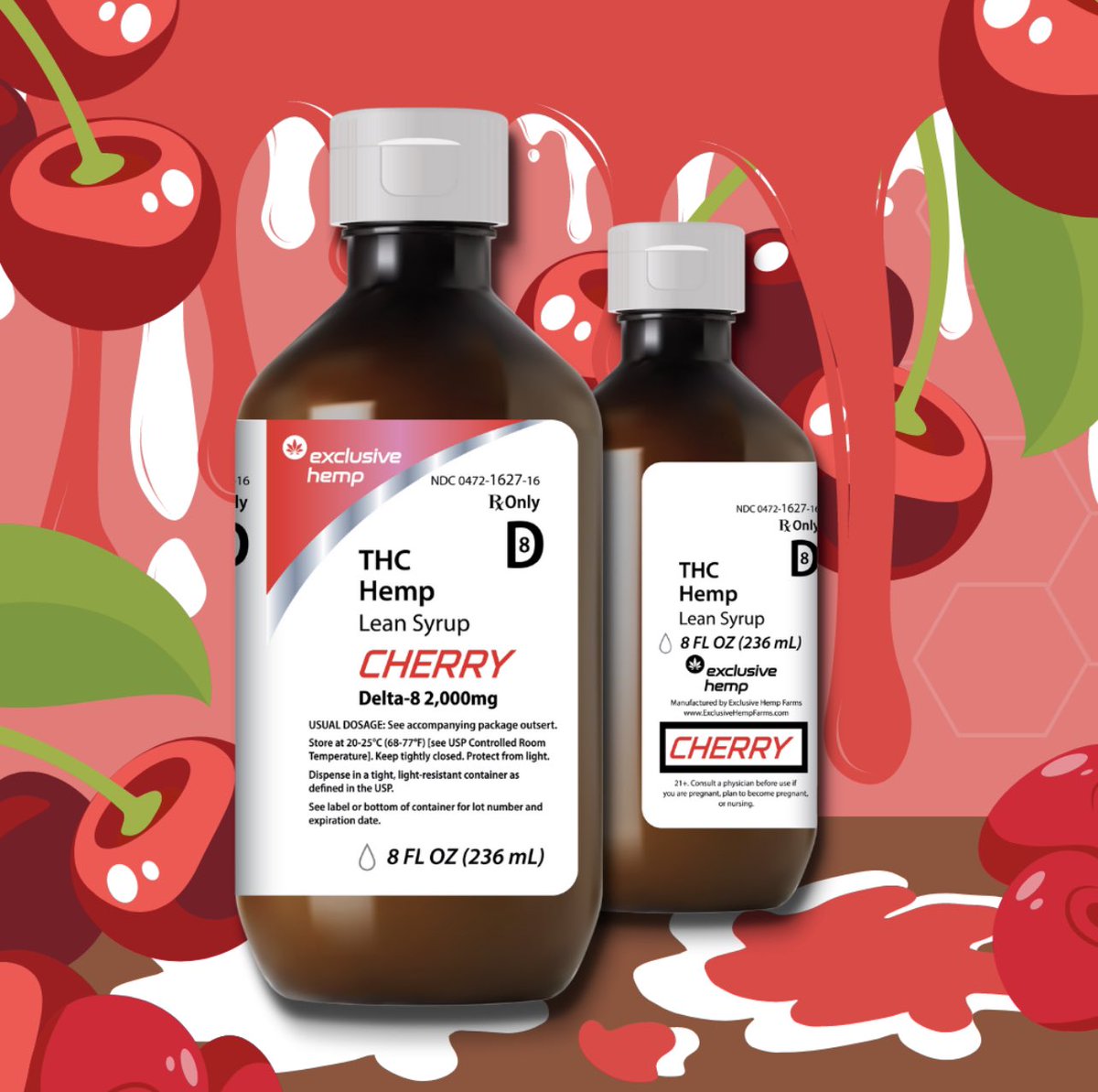 HempProfessor1's tweet photo. Delta 8 THC lean syrup is here in three flavors. Cherry, grape and peach-mango. https://t.co/7jvBs8Y6bx