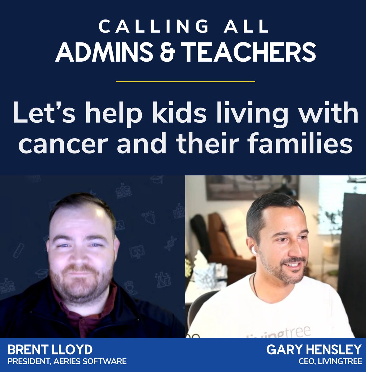 This morning, Aeries President Brent Lloyd and @LivingTreeK12 CEO Gary Hensley kicked off the  #CCAM fundraising campaign by making the initial donations on behalf of their organizations. Learn more &amp; get involved at bit.ly/3kGCIyy.