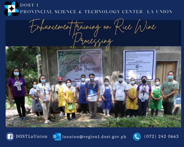 dostregion1's tweet photo. LOOK: DOST 1 ENHANCES RICE WINE PROCESSING IN NAGUILIAN, SUPPORTS ONE BARANGAY ONE PRODUCT
by Engr. Eiryz Clyde Angelique Orpilla

Read the full story: https://t.co/dexZCeV64x

#ScienceForThePeople #dostPH https://t.co/hEAuARvbYm